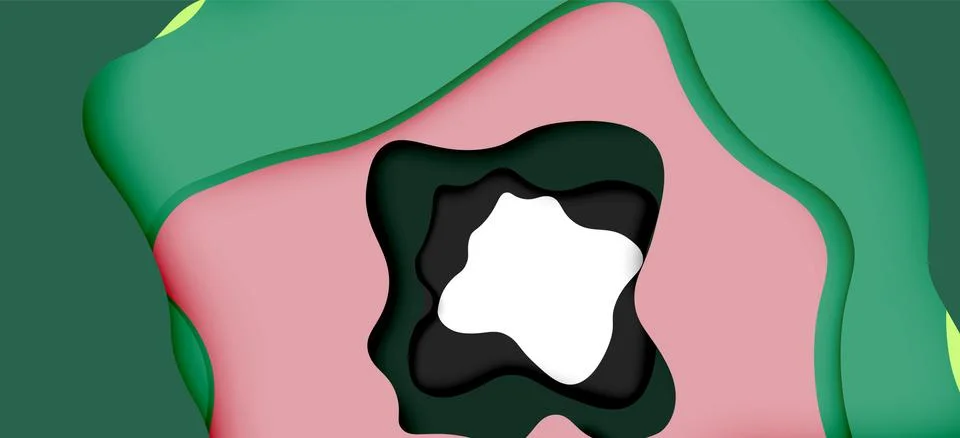 Abstract geometric pattern. 3d paper layers cut out colorful wave background 스톡 일러스트