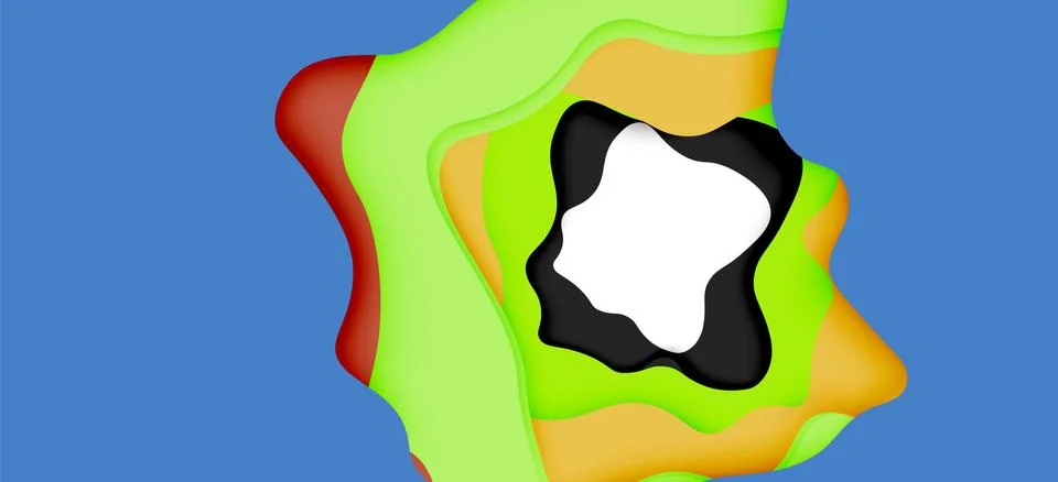 Abstract geometric pattern. 3d paper layers cut out colorful wave background 스톡 일러스트