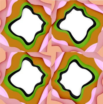 Abstract geometric pattern. 3d paper layers cut out colorful wave background イラスト素材