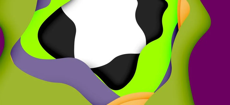 Abstract geometric pattern. 3d paper layers cut out colorful wave background Illustrazione stock