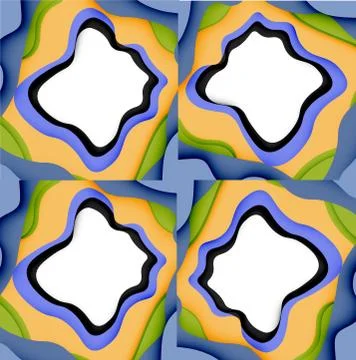 Abstract geometric pattern. 3d paper layers cut out colorful wave background Stockillustratie