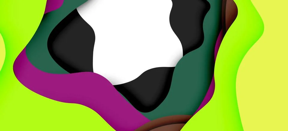 Abstract geometric pattern. 3d paper layers cut out colorful wave background Illustrazione stock