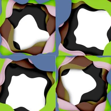 Abstract geometric pattern. 3d paper layers cut out colorful wave background Stock Illustration