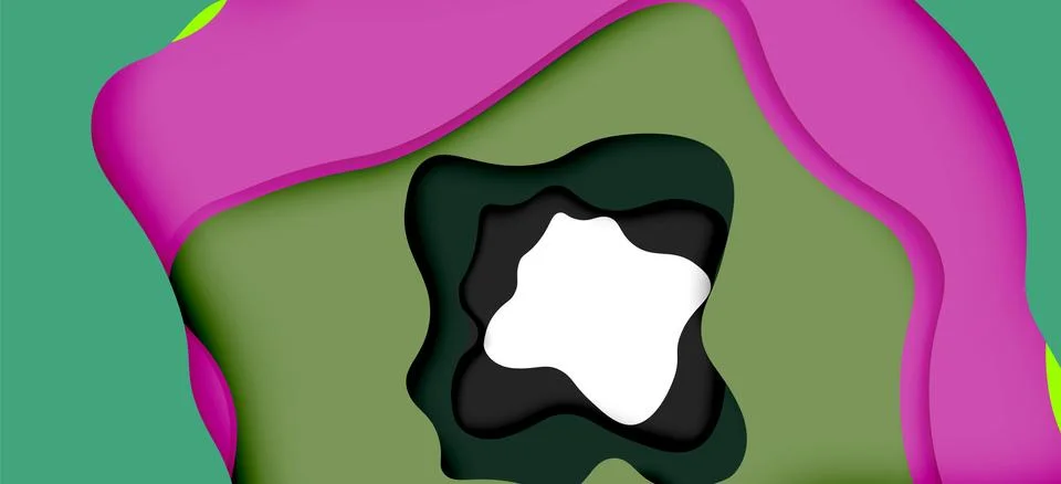Abstract geometric pattern. 3d paper layers cut out colorful wave background Stockillustratie