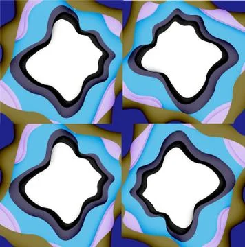 Abstract geometric pattern. 3d paper layers cut out colorful wave background Illustrazione stock