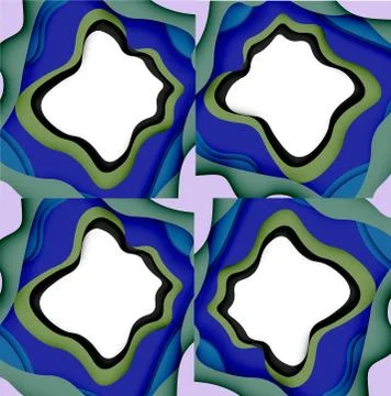 Abstract geometric pattern. 3d paper layers cut out colorful wave background Stock Illustration