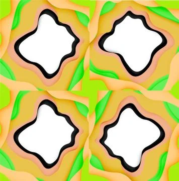 Abstract geometric pattern. 3d paper layers cut out colorful wave background Stock Illustration