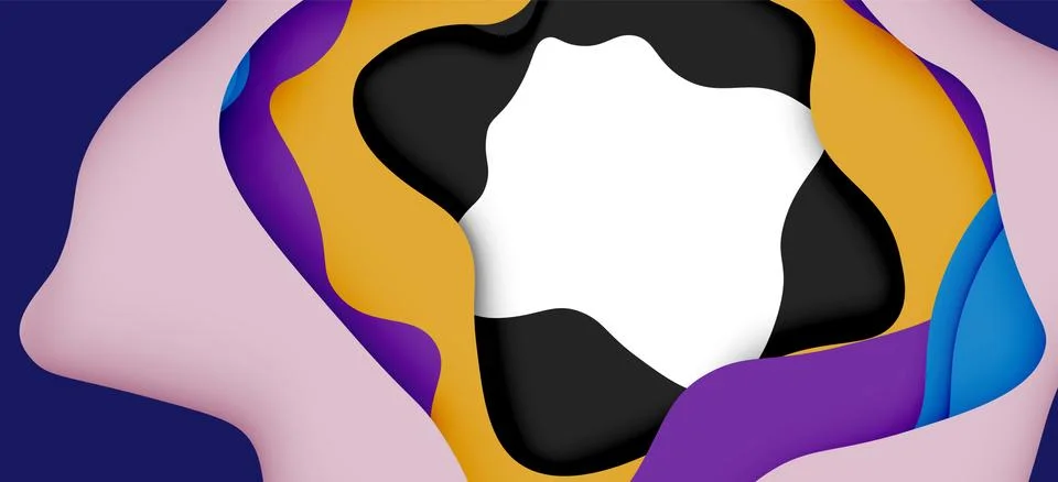 Abstract geometric pattern. 3d paper layers cut out colorful wave background 스톡 일러스트