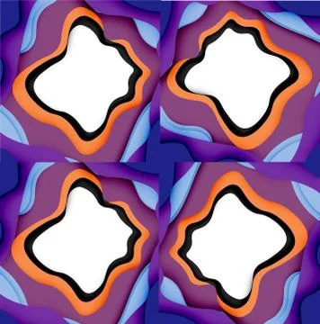 Abstract geometric pattern. 3d paper layers cut out colorful wave background Illustrazione stock