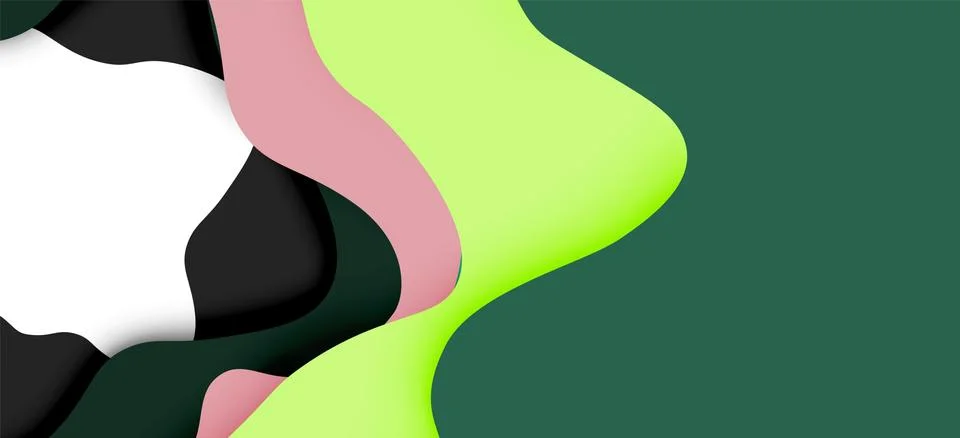 Abstract geometric pattern. 3d paper layers cut out colorful wave background Stockillustratie