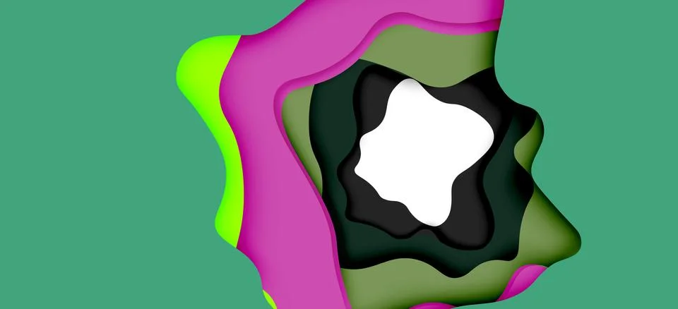 Abstract geometric pattern. 3d paper layers cut out colorful wave background Stock Illustration