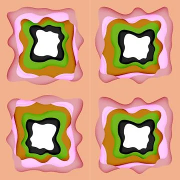 Abstract geometric pattern. 3d paper layers cut out colorful wave background 스톡 일러스트