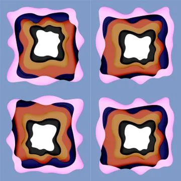 Abstract geometric pattern. 3d paper layers cut out colorful wave background Illustrazione stock