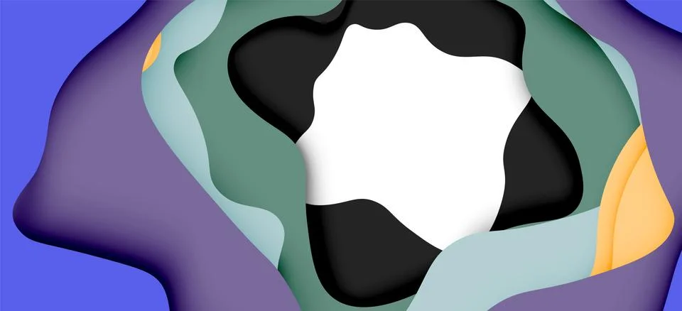 Abstract geometric pattern. 3d paper layers cut out colorful wave background 스톡 일러스트