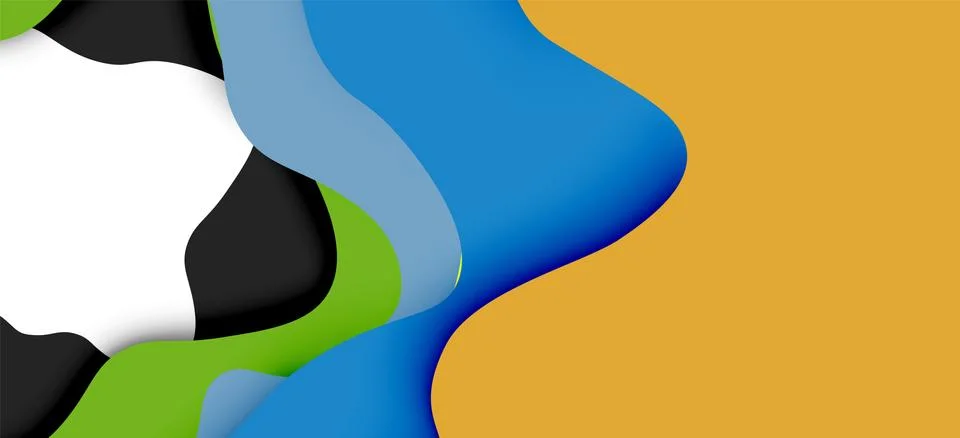 Abstract geometric pattern. 3d paper layers cut out colorful wave background 库存插图