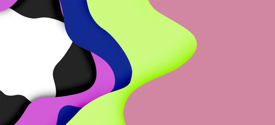 Abstract geometric pattern. 3d paper layers cut out colorful wave background Illustrazione stock