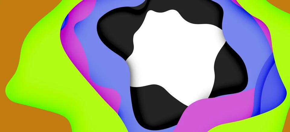Abstract geometric pattern. 3d paper layers cut out colorful wave background Stockillustratie
