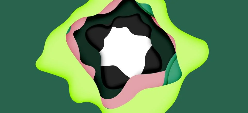 Abstract geometric pattern. 3d paper layers cut out colorful wave background 스톡 일러스트
