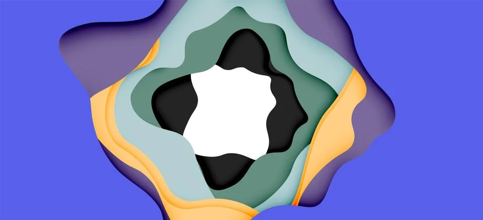 Abstract geometric pattern. 3d paper layers cut out colorful wave background 스톡 일러스트