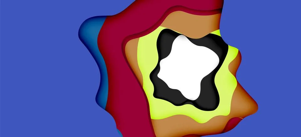 Abstract geometric pattern. 3d paper layers cut out colorful wave background Stockillustratie