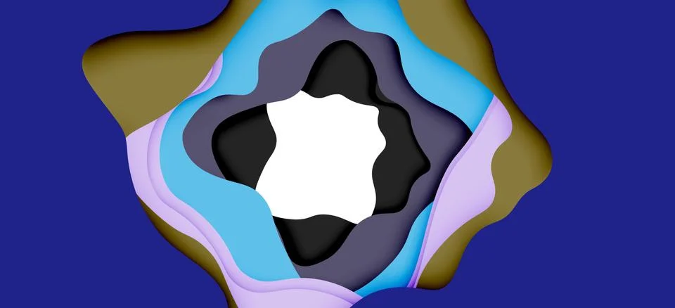 Abstract geometric pattern. 3d paper layers cut out colorful wave background 스톡 일러스트