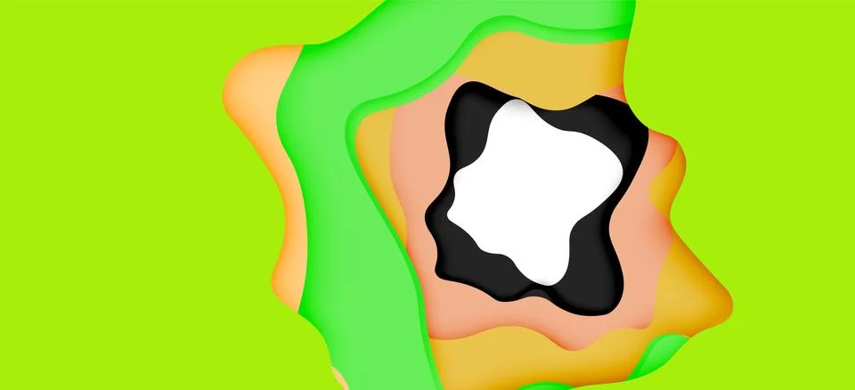 Abstract geometric pattern. 3d paper layers cut out colorful wave background イラスト素材