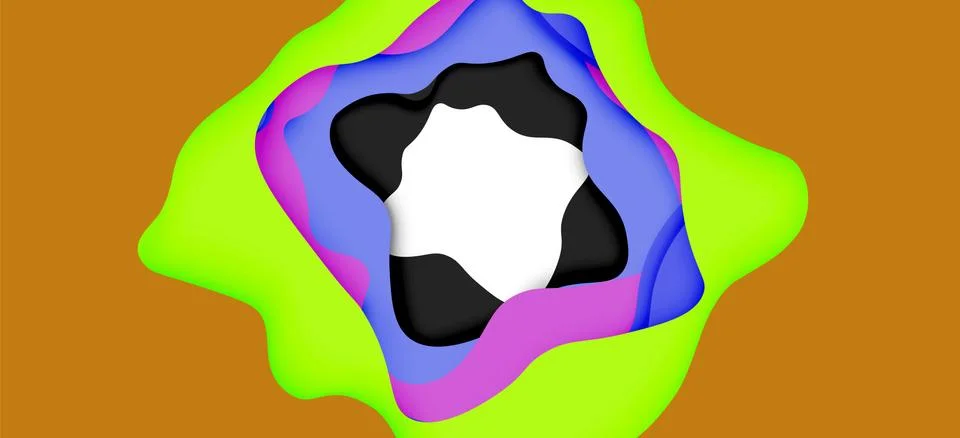 Abstract geometric pattern. 3d paper layers cut out colorful wave background Stock Illustration