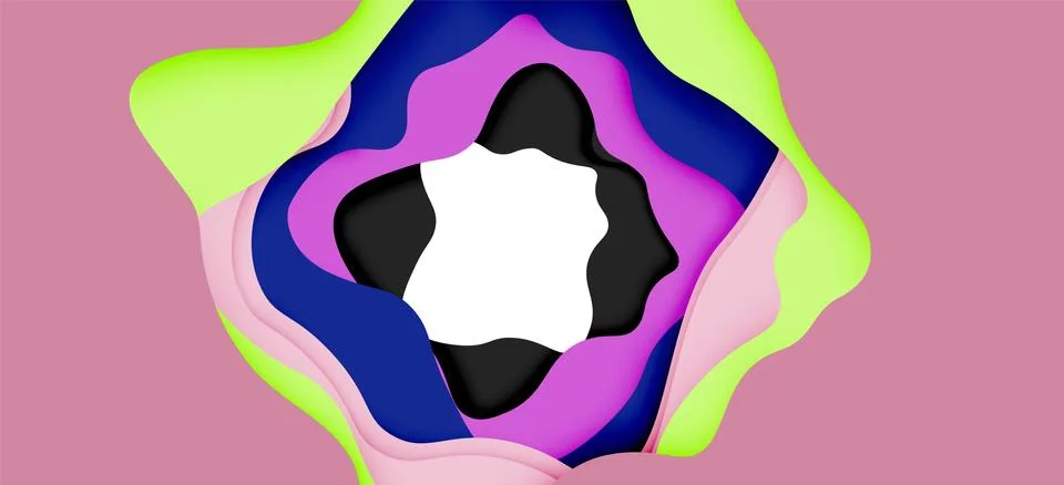 Abstract geometric pattern. 3d paper layers cut out colorful wave background Stock Illustration