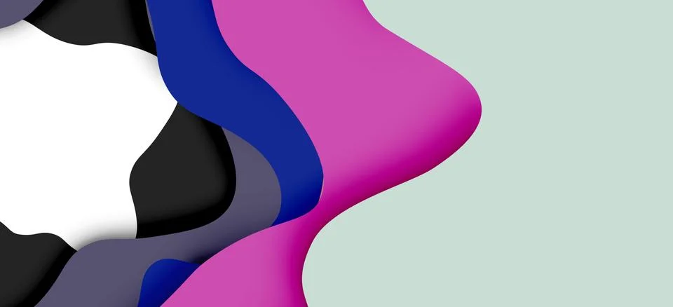 Abstract geometric pattern. 3d paper layers cut out colorful wave background 스톡 일러스트