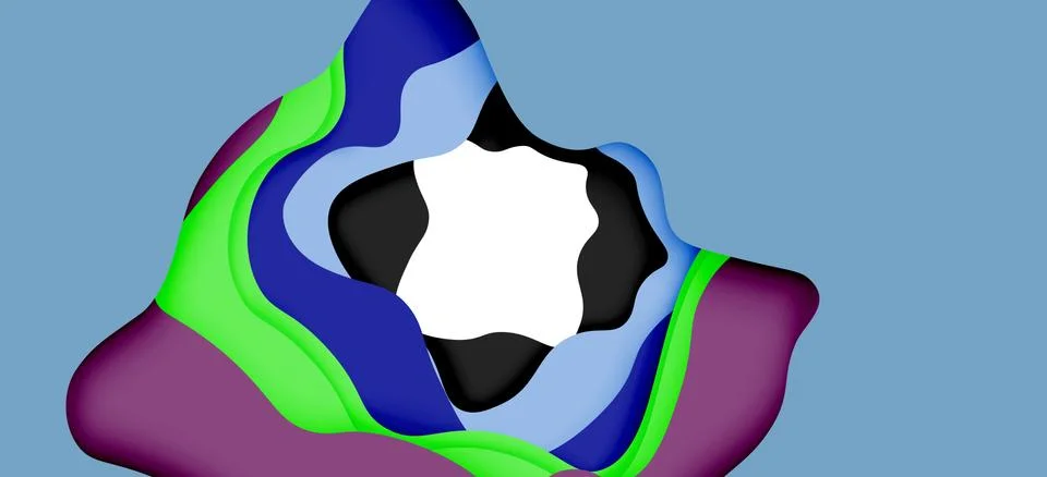 Abstract geometric pattern. 3d paper layers cut out colorful wave background Illustrazione stock