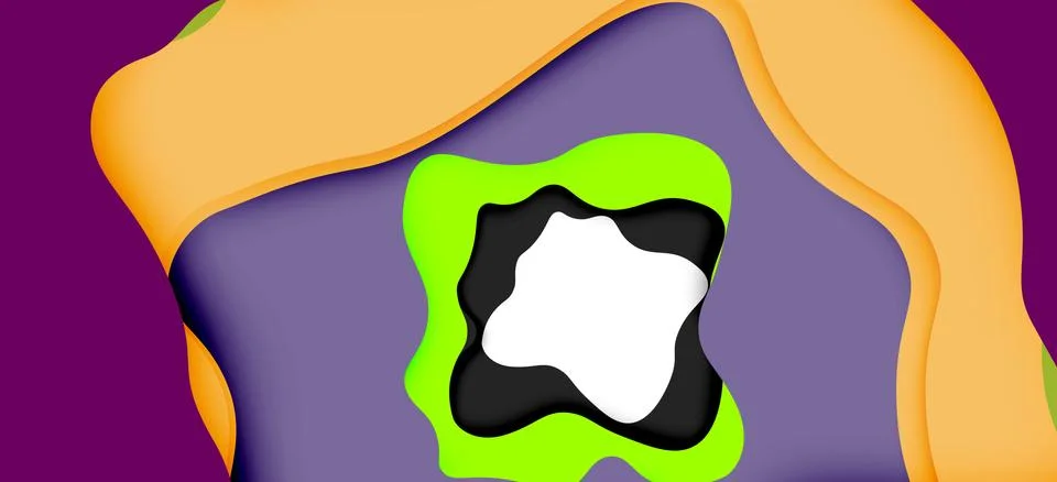 Abstract geometric pattern. 3d paper layers cut out colorful wave background Illustrazione stock