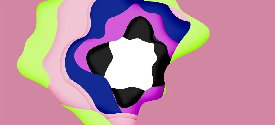 Abstract geometric pattern. 3d paper layers cut out colorful wave background 스톡 일러스트