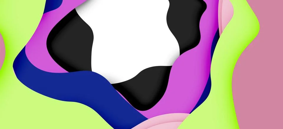 Abstract geometric pattern. 3d paper layers cut out colorful wave background Stock Illustration