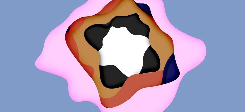 Abstract geometric pattern. 3d paper layers cut out colorful wave background Illustrazione stock