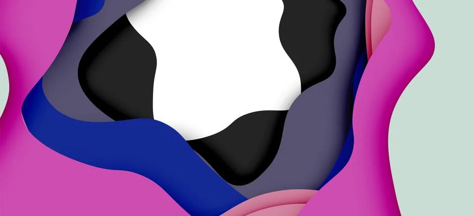 Abstract geometric pattern. 3d paper layers cut out colorful wave background Illustrazione stock