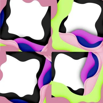 Abstract geometric pattern. 3d paper layers cut out colorful wave background Illustrazione stock