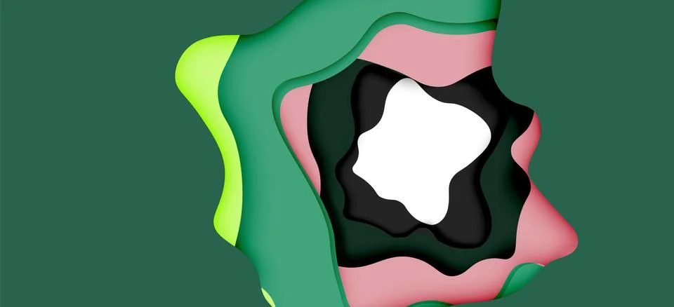 Abstract geometric pattern. 3d paper layers cut out colorful wave background 스톡 일러스트