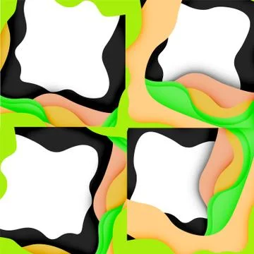 Abstract geometric pattern. 3d paper layers cut out colorful wave background Illustrazione stock