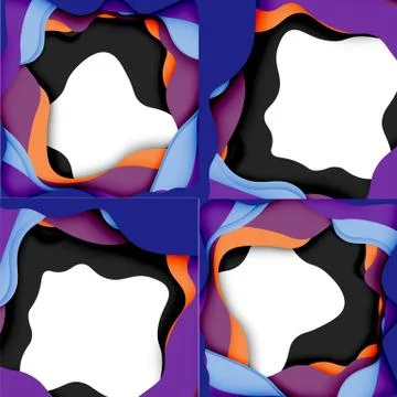 Abstract geometric pattern. 3d paper layers cut out colorful wave background Stockillustratie