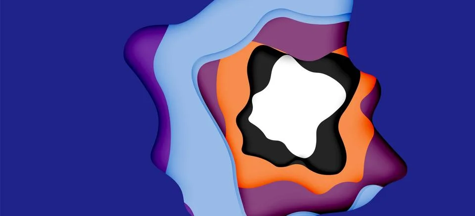 Abstract geometric pattern. 3d paper layers cut out colorful wave background Stockillustratie