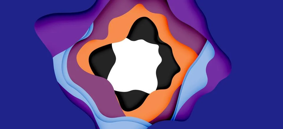 Abstract geometric pattern. 3d paper layers cut out colorful wave background Illustrazione stock