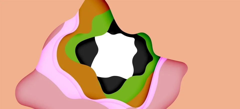 Abstract geometric pattern. 3d paper layers cut out colorful wave background Stock Illustration