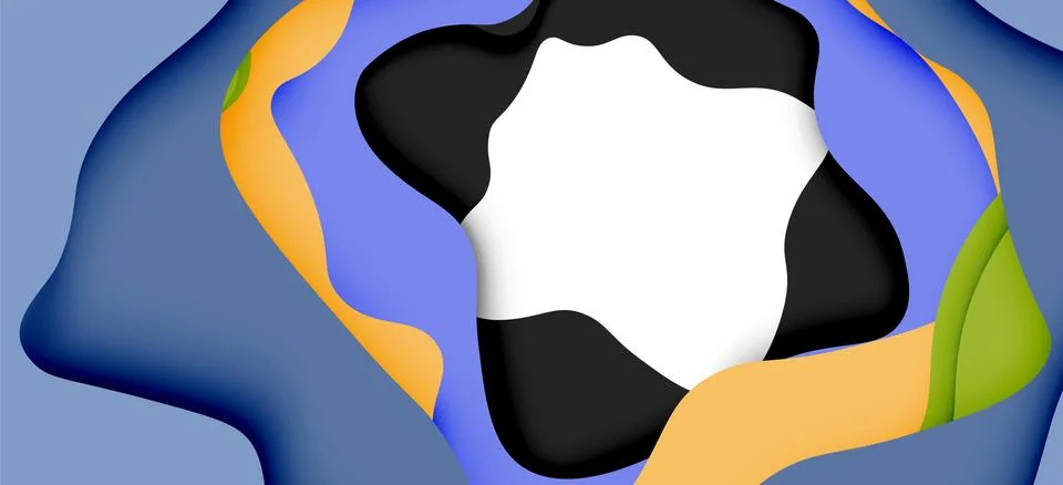 Abstract geometric pattern. 3d paper layers cut out colorful wave background Stock Illustration