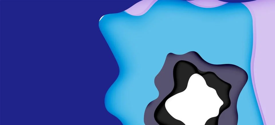 Abstract geometric pattern. 3d paper layers cut out colorful wave background Stock Illustration