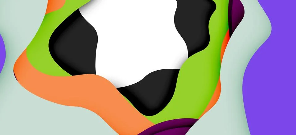 Abstract geometric pattern. 3d paper layers cut out colorful wave background Stock Illustration