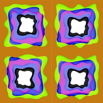 Abstract geometric pattern. 3d paper layers cut out colorful wave background Illustrazione stock