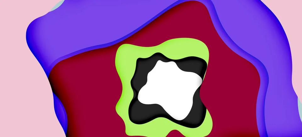 Abstract geometric pattern. 3d paper layers cut out colorful wave background イラスト素材