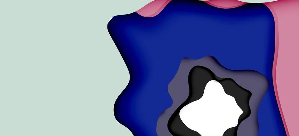 Abstract geometric pattern. 3d paper layers cut out colorful wave background Illustrazione stock