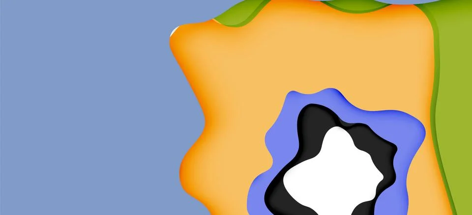 Abstract geometric pattern. 3d paper layers cut out colorful wave background Stock Illustration