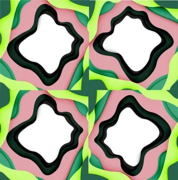 Abstract geometric pattern. 3d paper layers cut out colorful wave background 스톡 일러스트